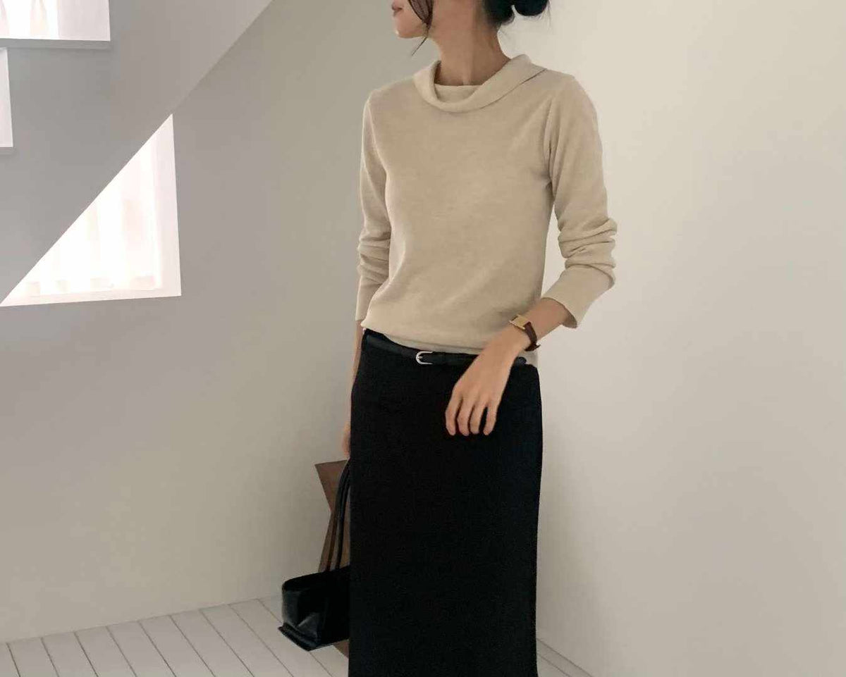 rubuka wool neck knit-3col