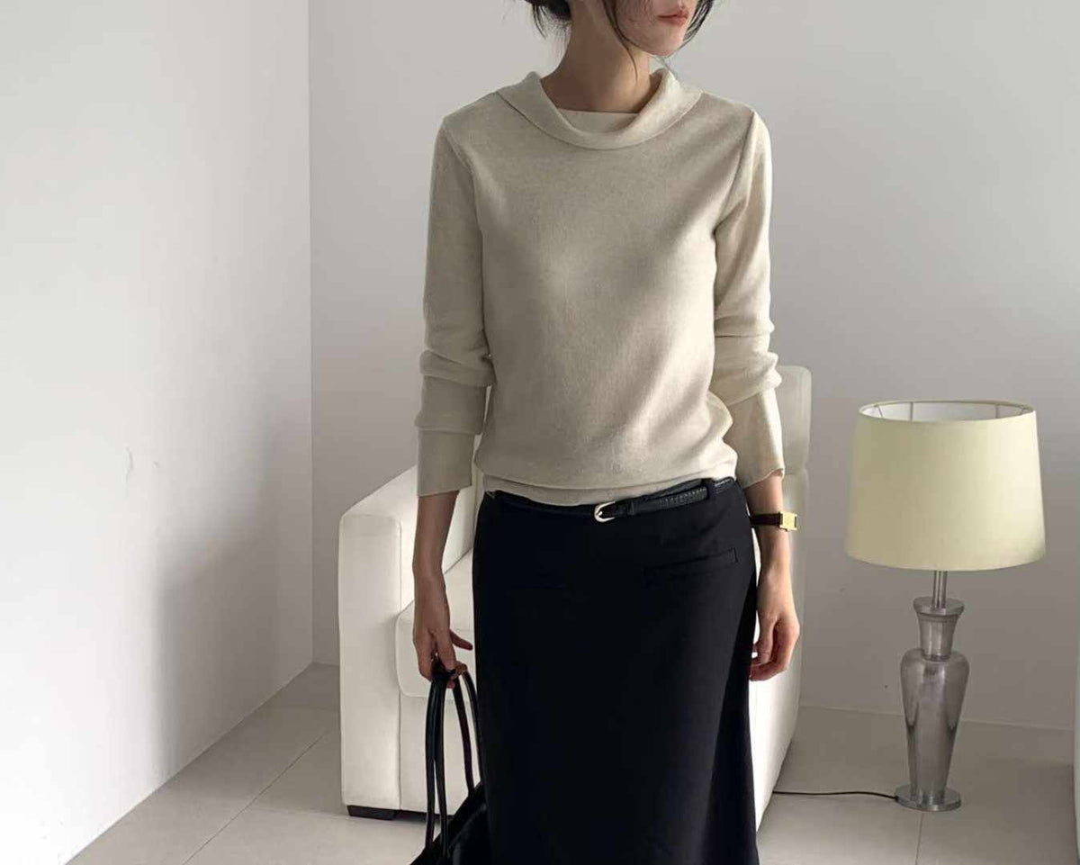 rubuka wool neck knit-3col