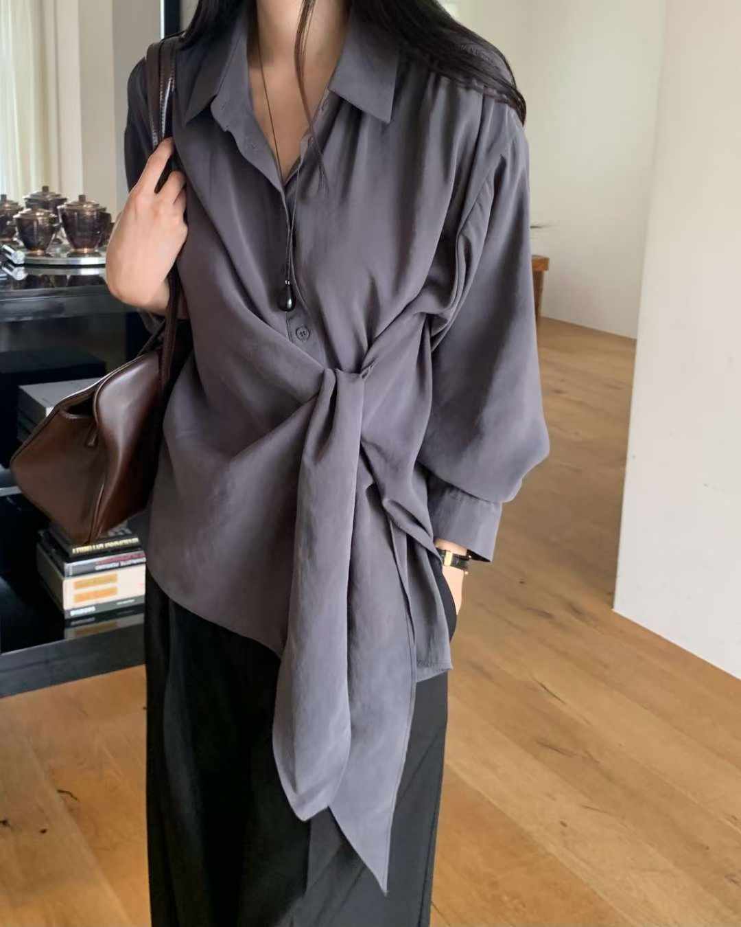 Autumn brin wrap blouse-3col