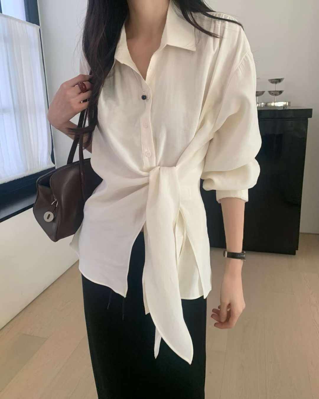 Autumn brin wrap blouse-3col