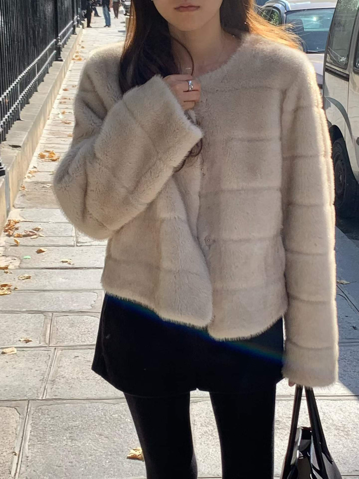 Ounce sage mink fur jk