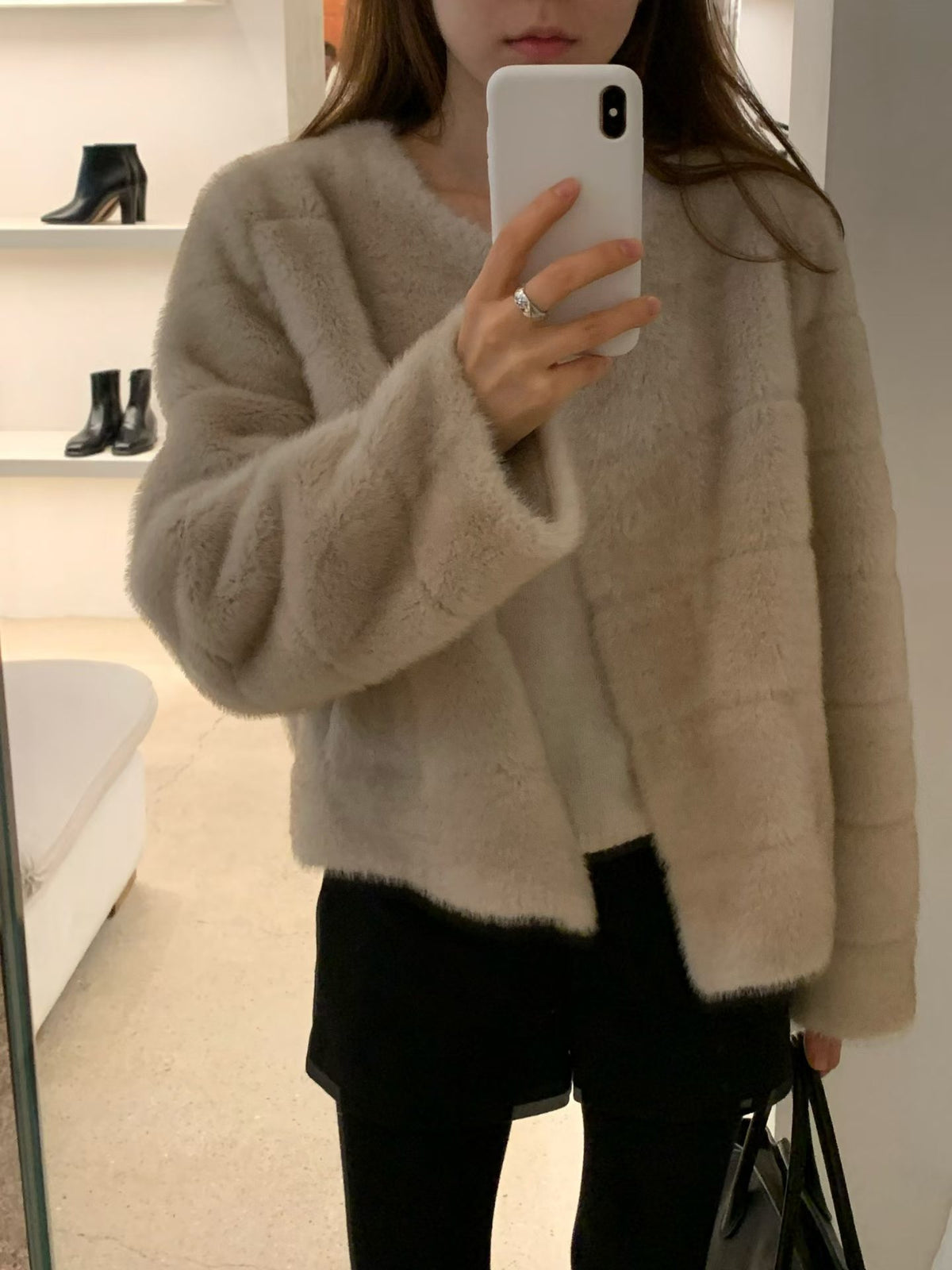 Ounce sage mink fur jk