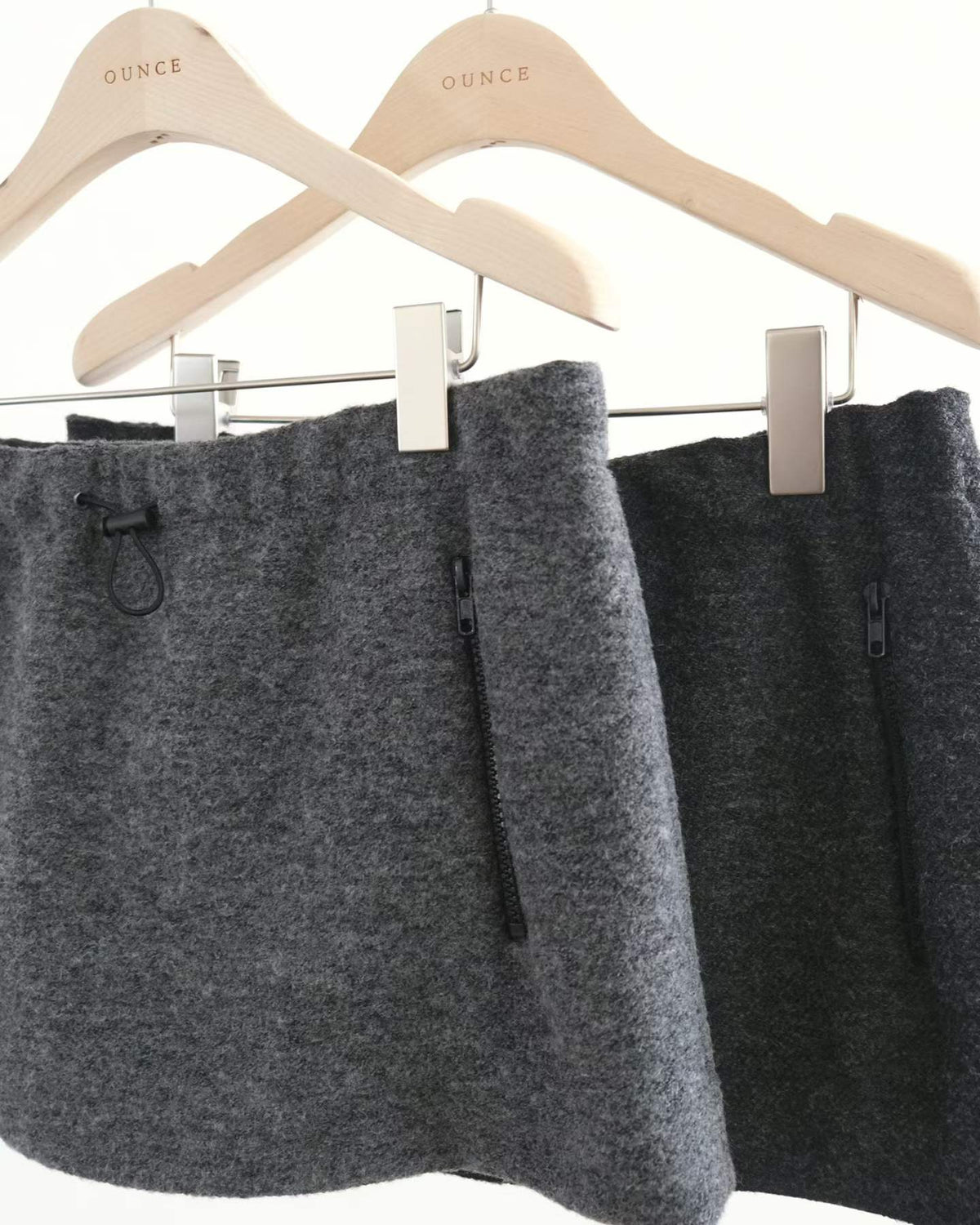 Ounce wool bouclé string skirt-2col