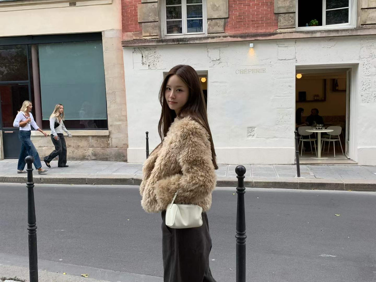 Ounce hairy fur jacket-2col