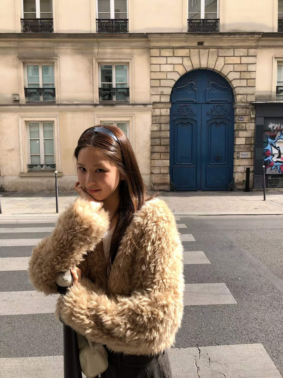 Ounce hairy fur jacket-2col