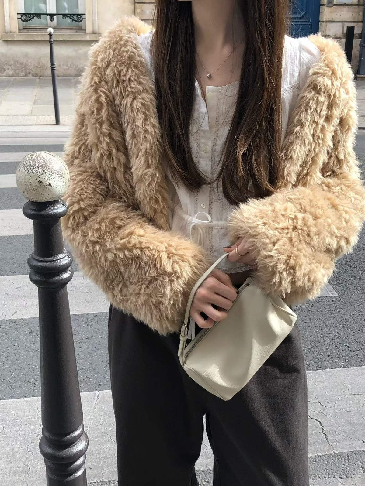 Ounce hairy fur jacket-2col
