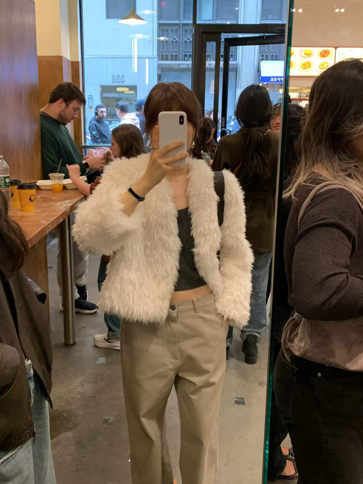 Ounce hairy fur jacket-2col