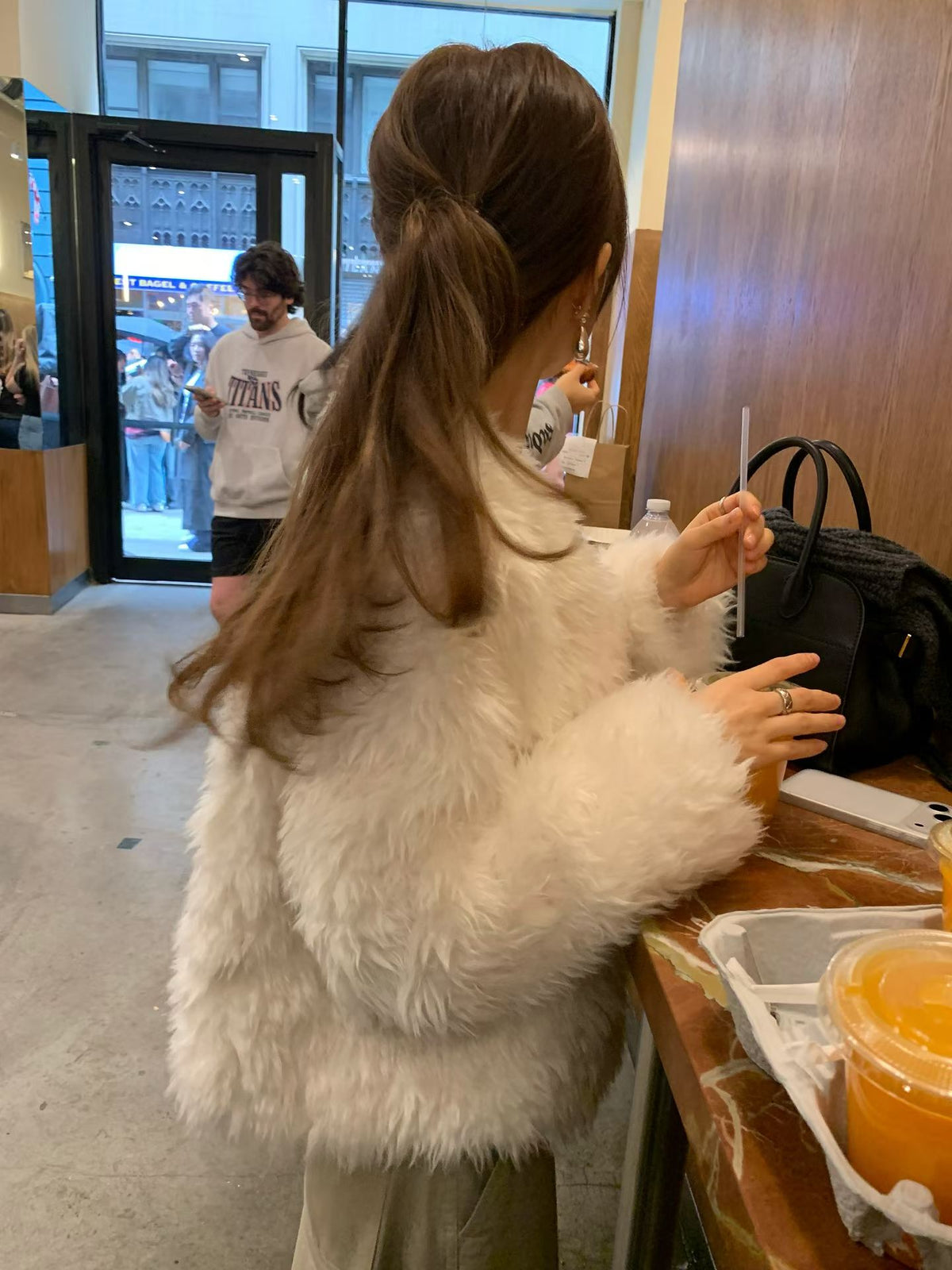 Ounce hairy fur jacket-2col