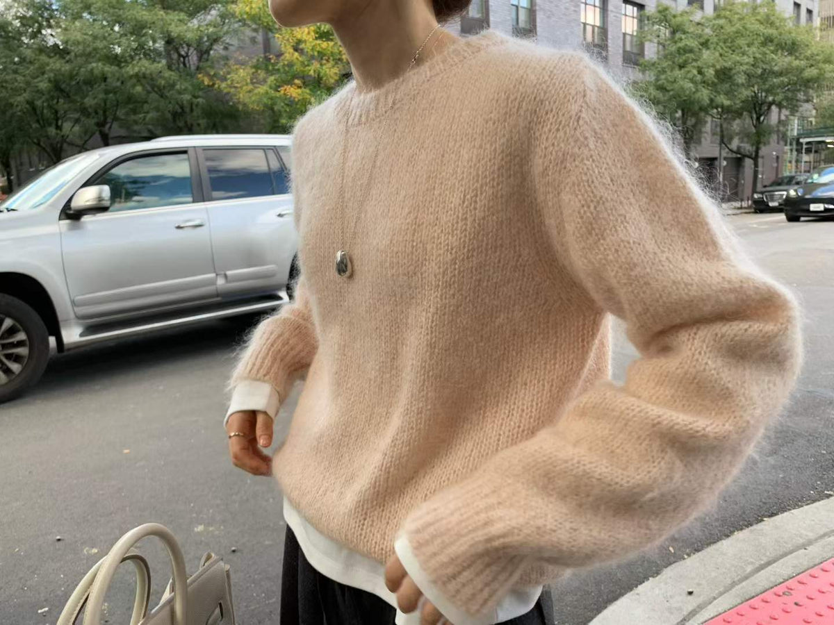 Ounce romance mohair round knit-2col
