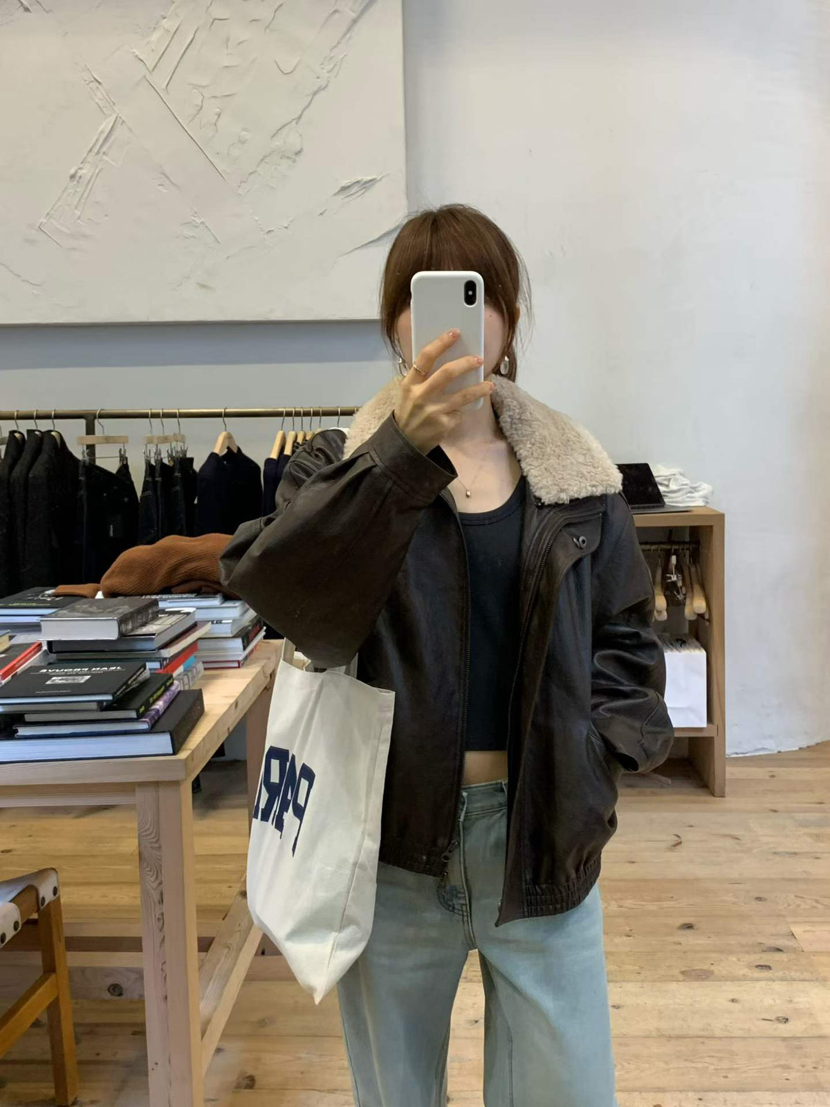 Ounce chloe leather jumper-2col
