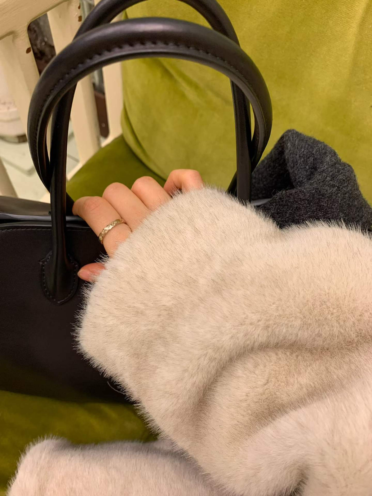 Ounce mink hooded fur zipper jacket