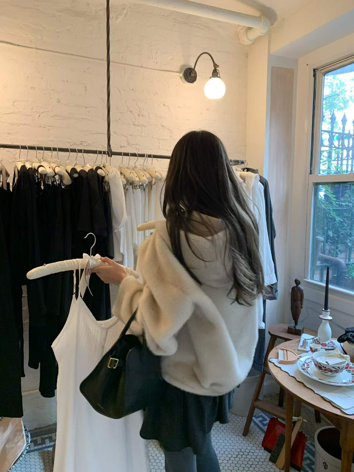 Ounce mink hooded fur zipper jacket
