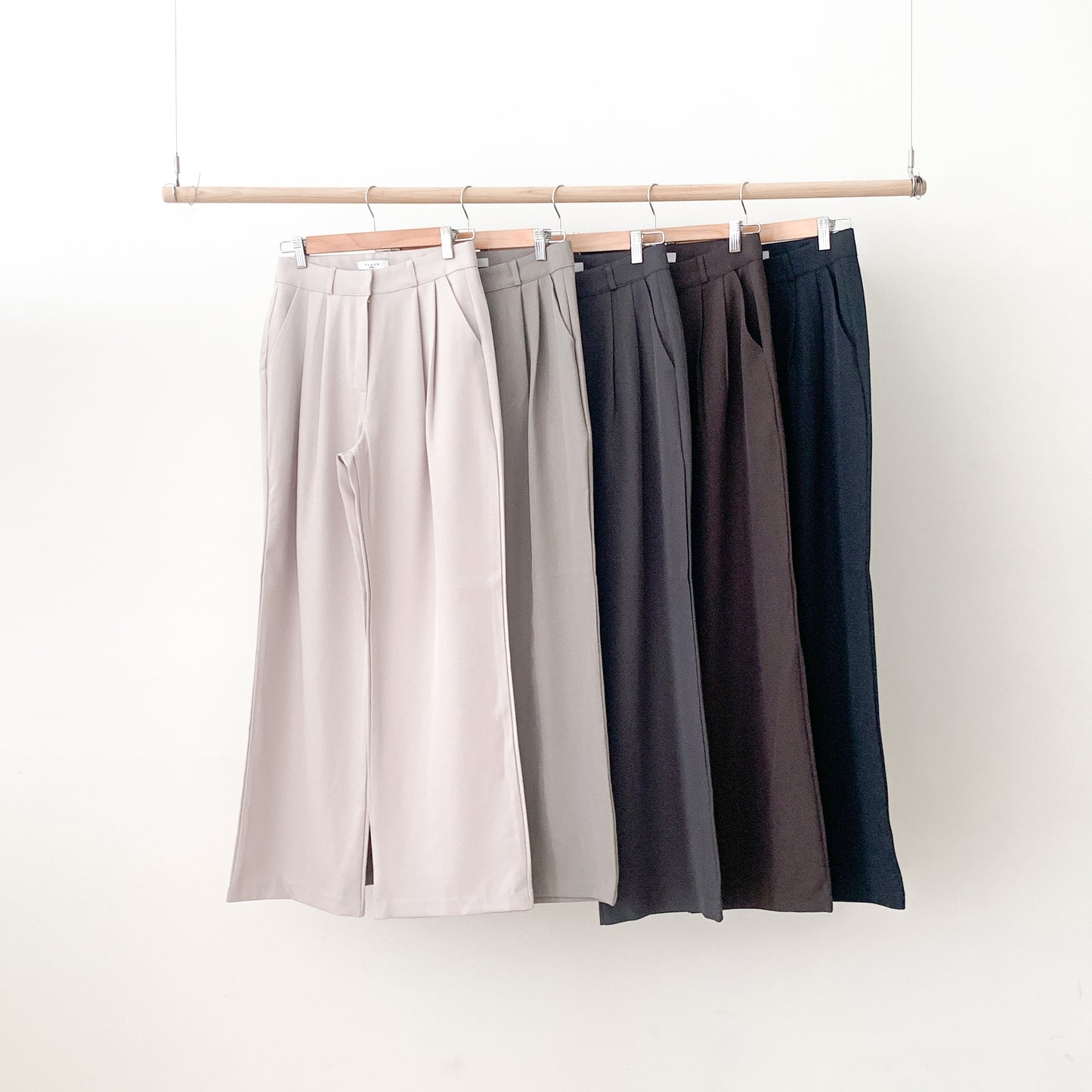 Fw two-pin tuck wide slacks-5colショート丈あり
