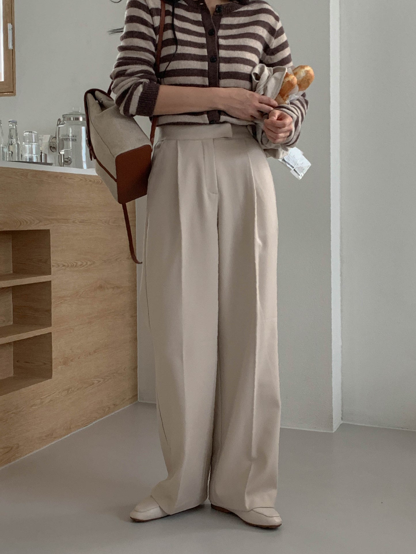 semi-wide gimo slacks-4col/ショート丈あり