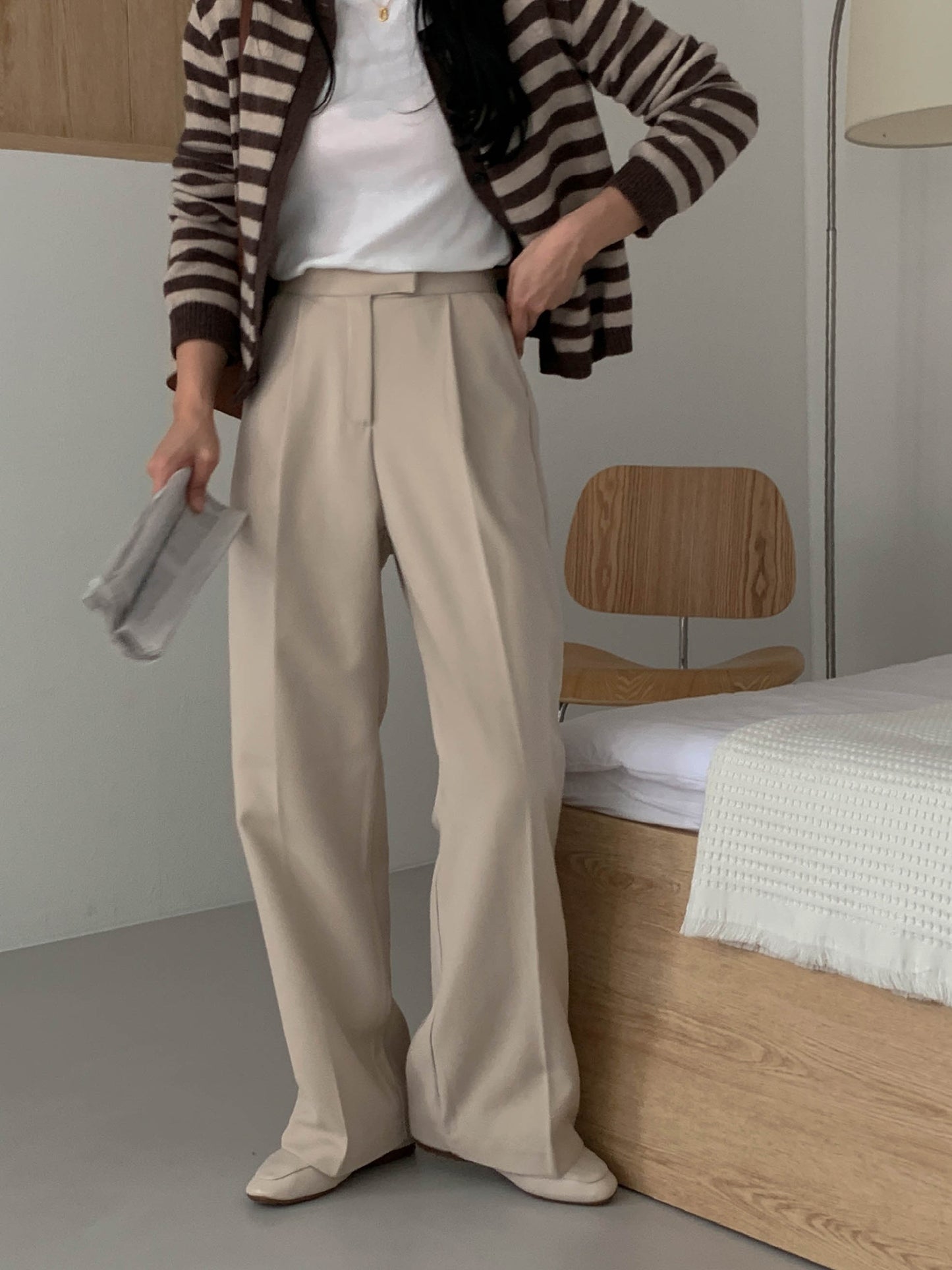 semi-wide gimo slacks-4col/ショート丈あり