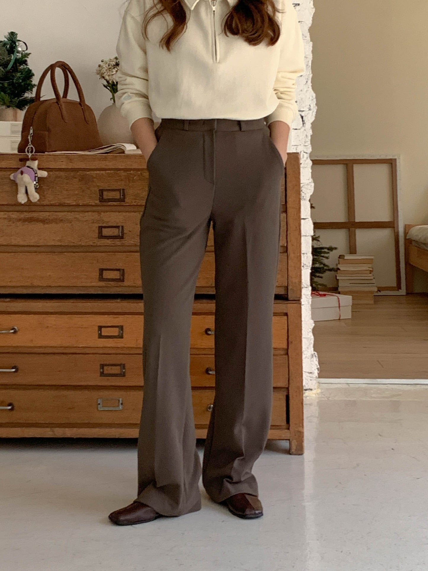 Bootcut gimo slacks-2col/ショート丈あり