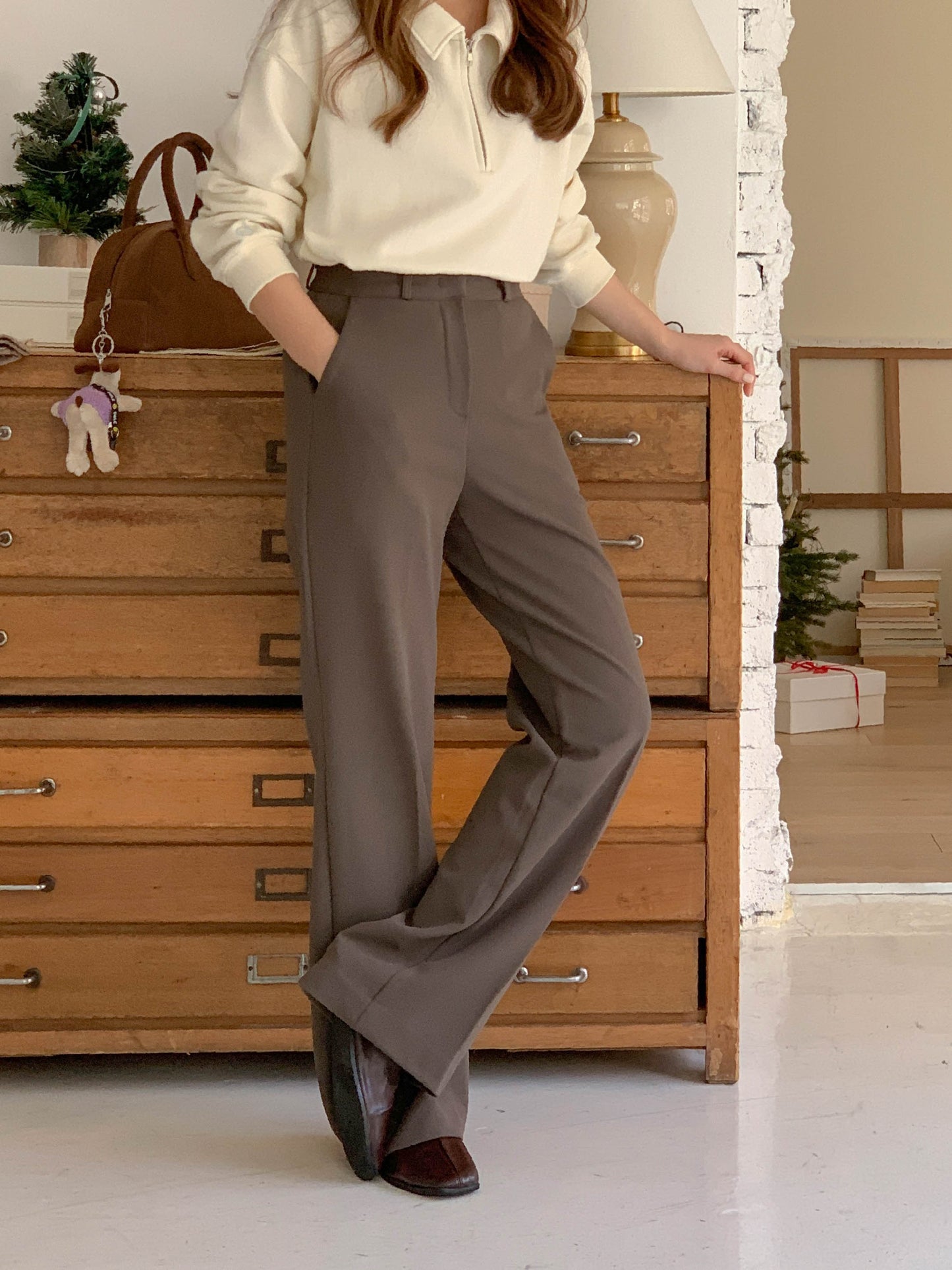 Bootcut gimo slacks-2col/ショート丈あり