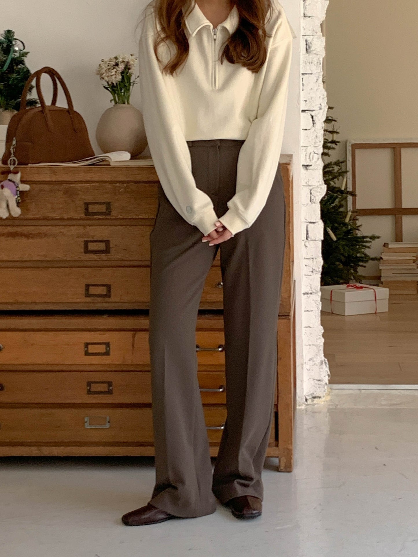 Bootcut gimo slacks-2col/ショート丈あり