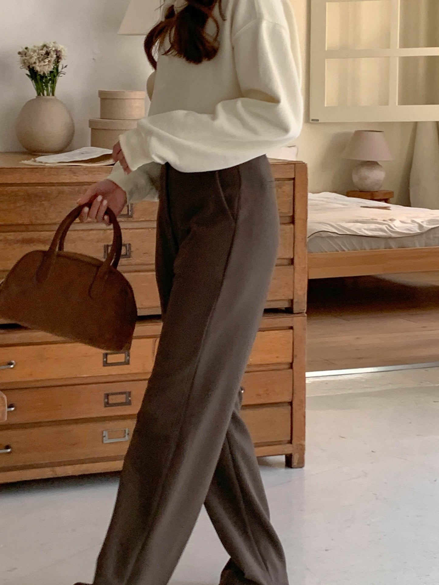 Bootcut gimo slacks-2col/ショート丈あり