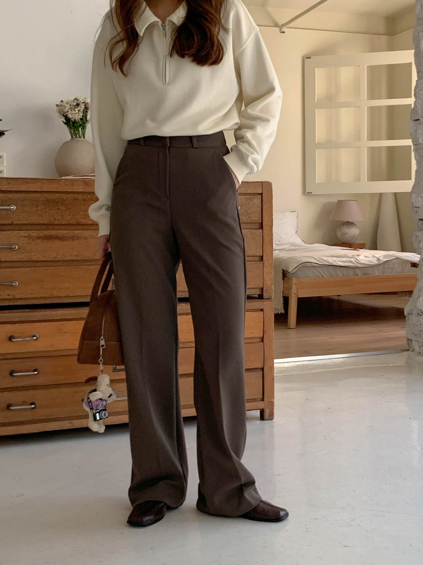 Bootcut gimo slacks-2col/ショート丈あり