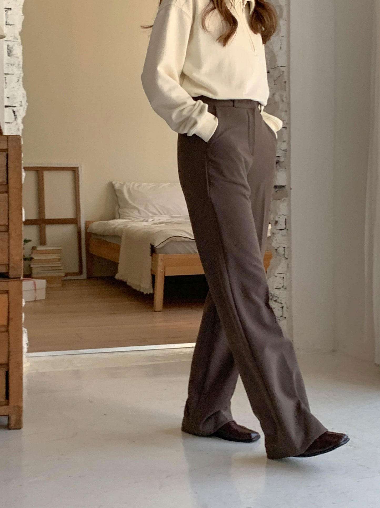 Bootcut gimo slacks-2col/ショート丈あり