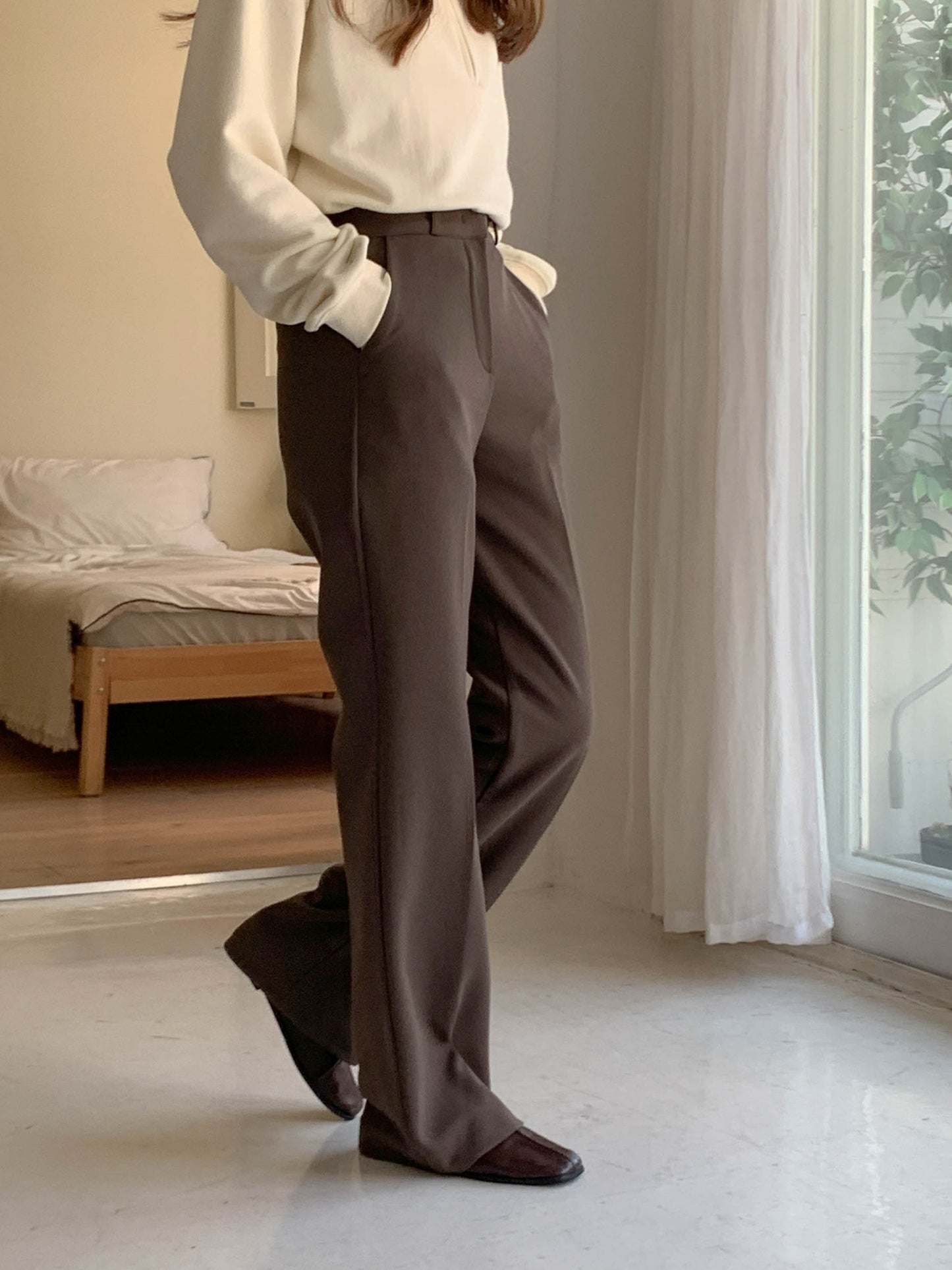 Bootcut gimo slacks-2col/ショート丈あり