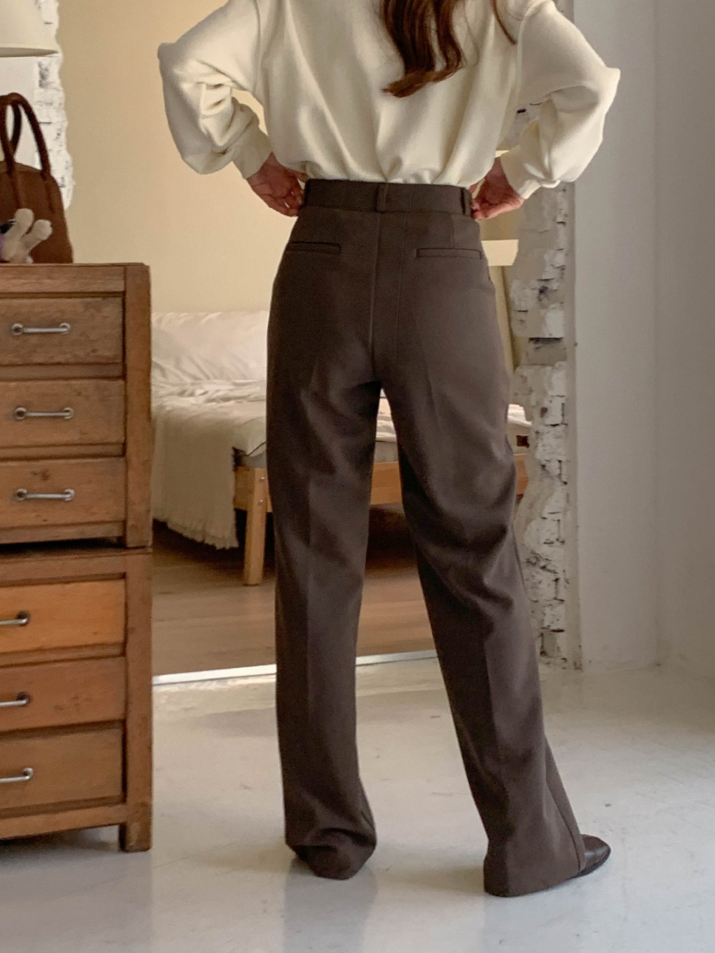 Bootcut gimo slacks-2col/ショート丈あり