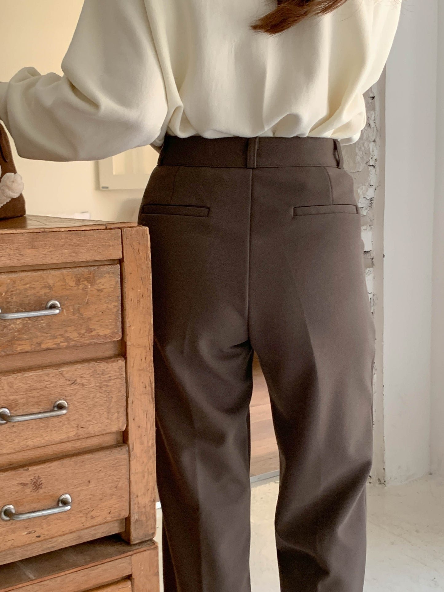 Bootcut gimo slacks-2col/ショート丈あり