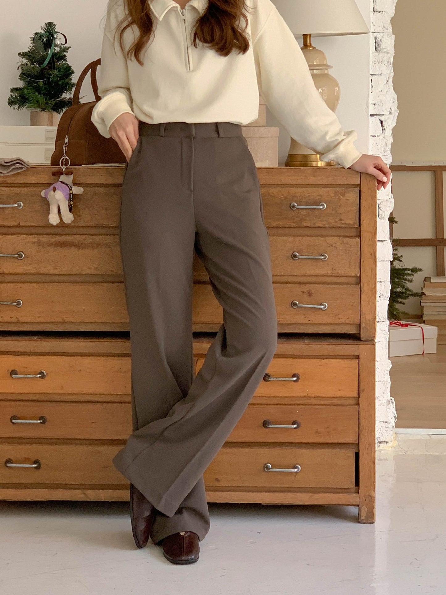 Bootcut gimo slacks-2col/ショート丈あり