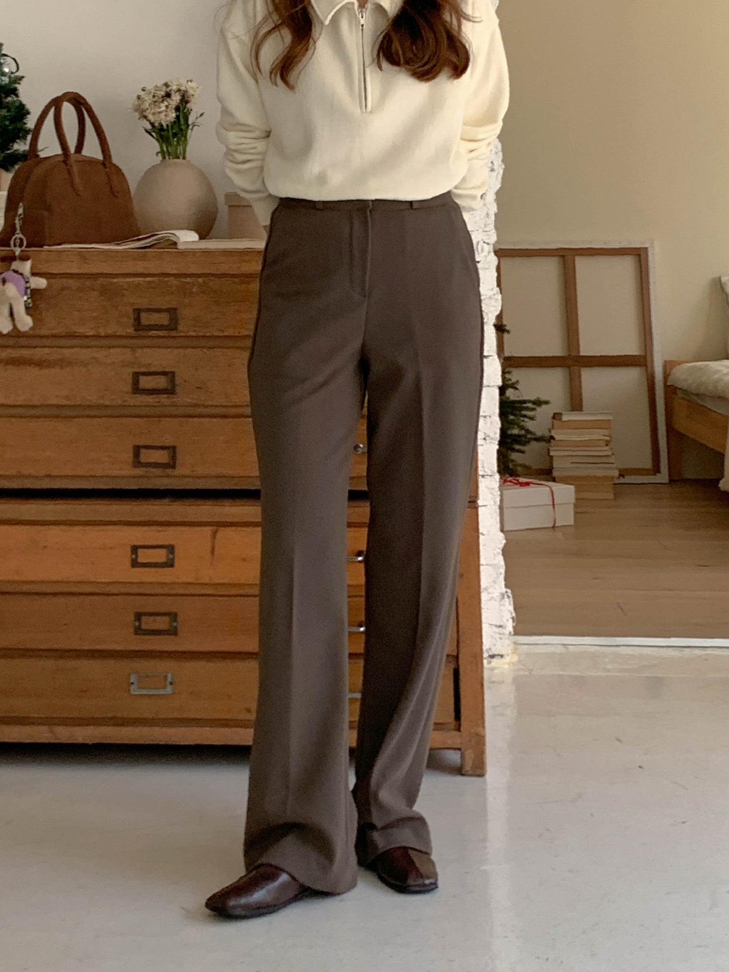 Bootcut gimo slacks-2col/ショート丈あり