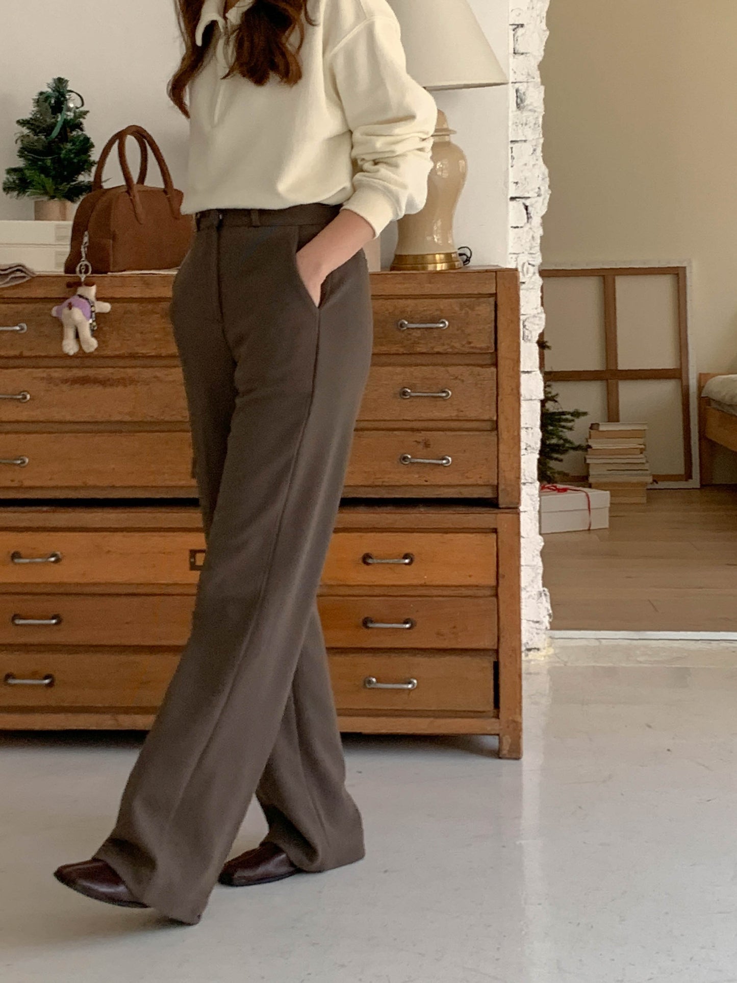 Bootcut gimo slacks-2col/ショート丈あり