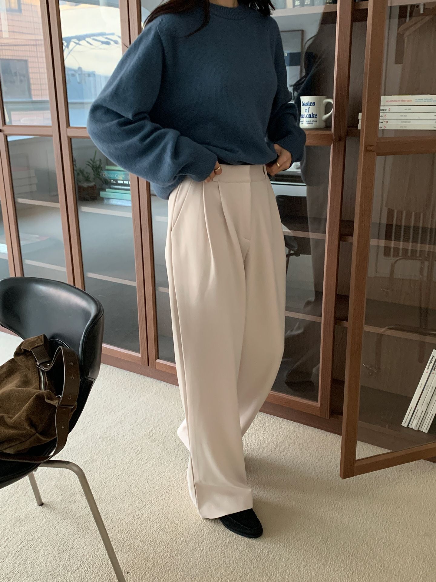two-pin tuck wide gimo slacks-3col/ショート丈あり
