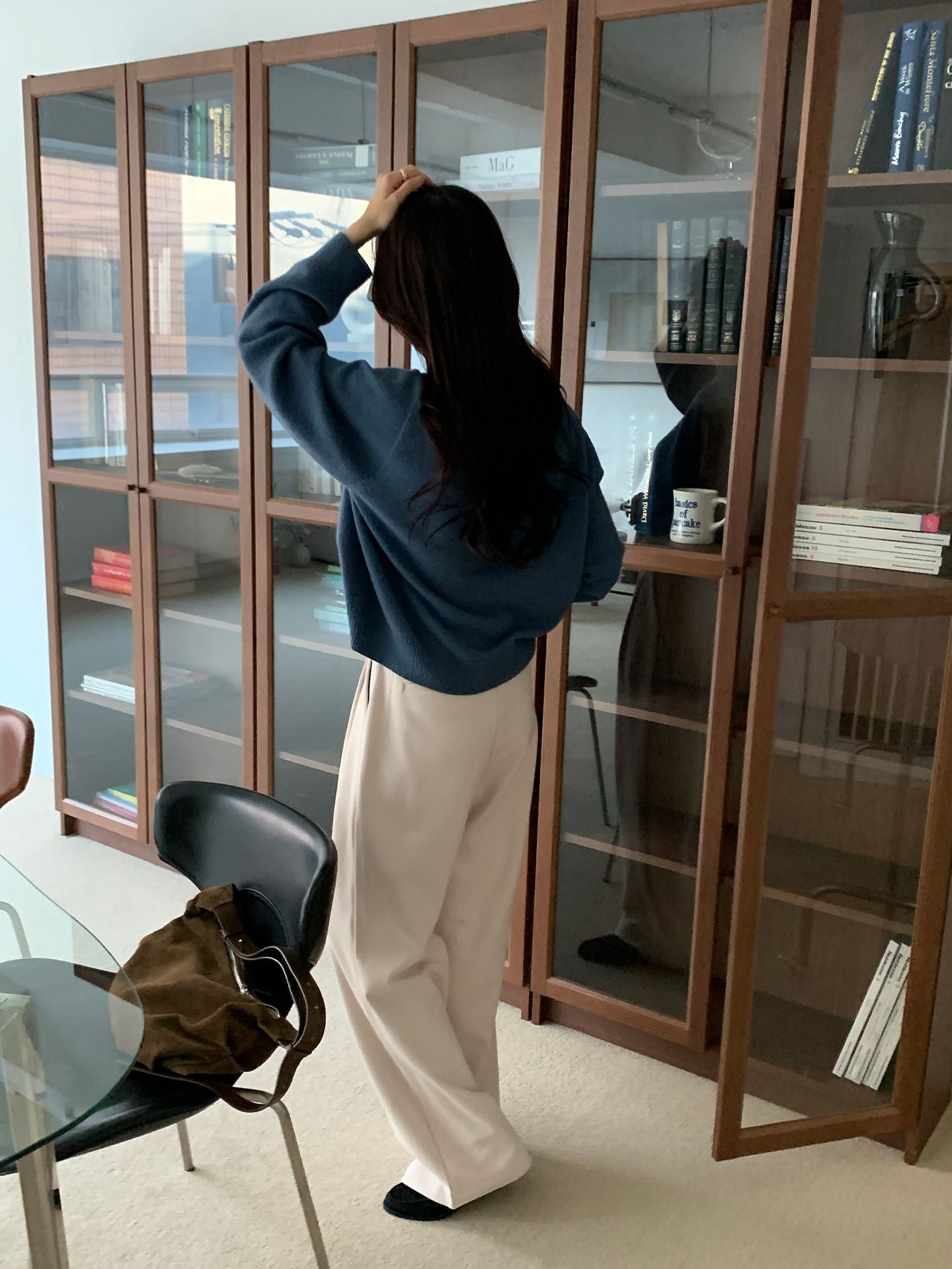 two-pin tuck wide gimo slacks-3col/ショート丈あり