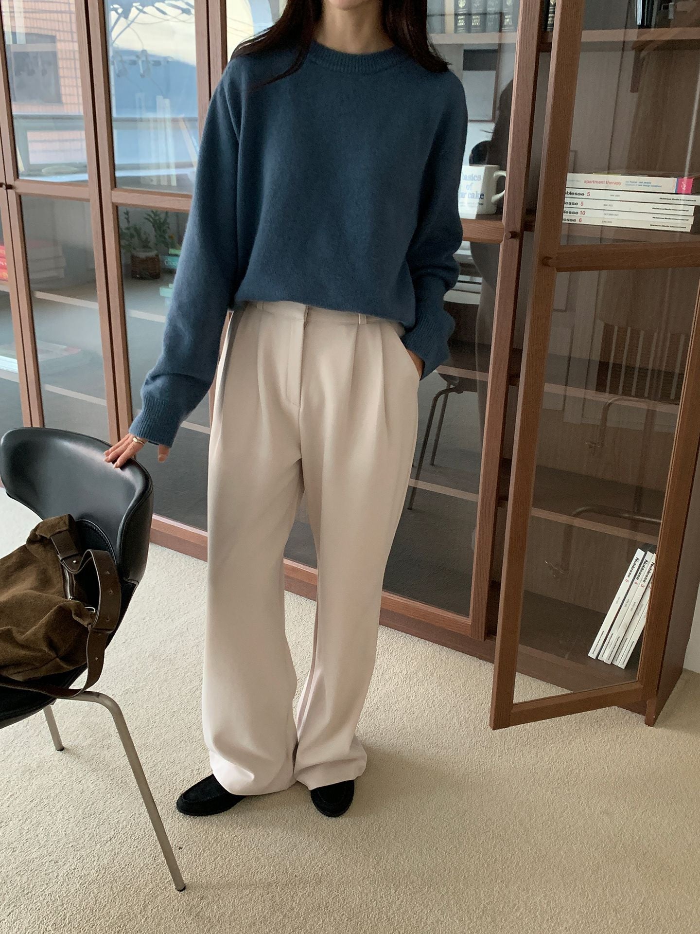 two-pin tuck wide gimo slacks-3col/ショート丈あり
