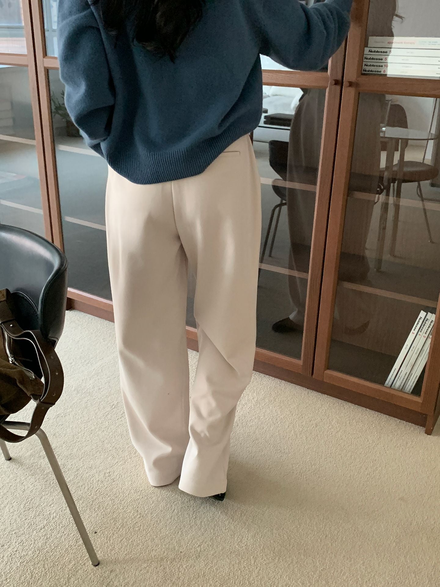 two-pin tuck wide gimo slacks-3col/ショート丈あり