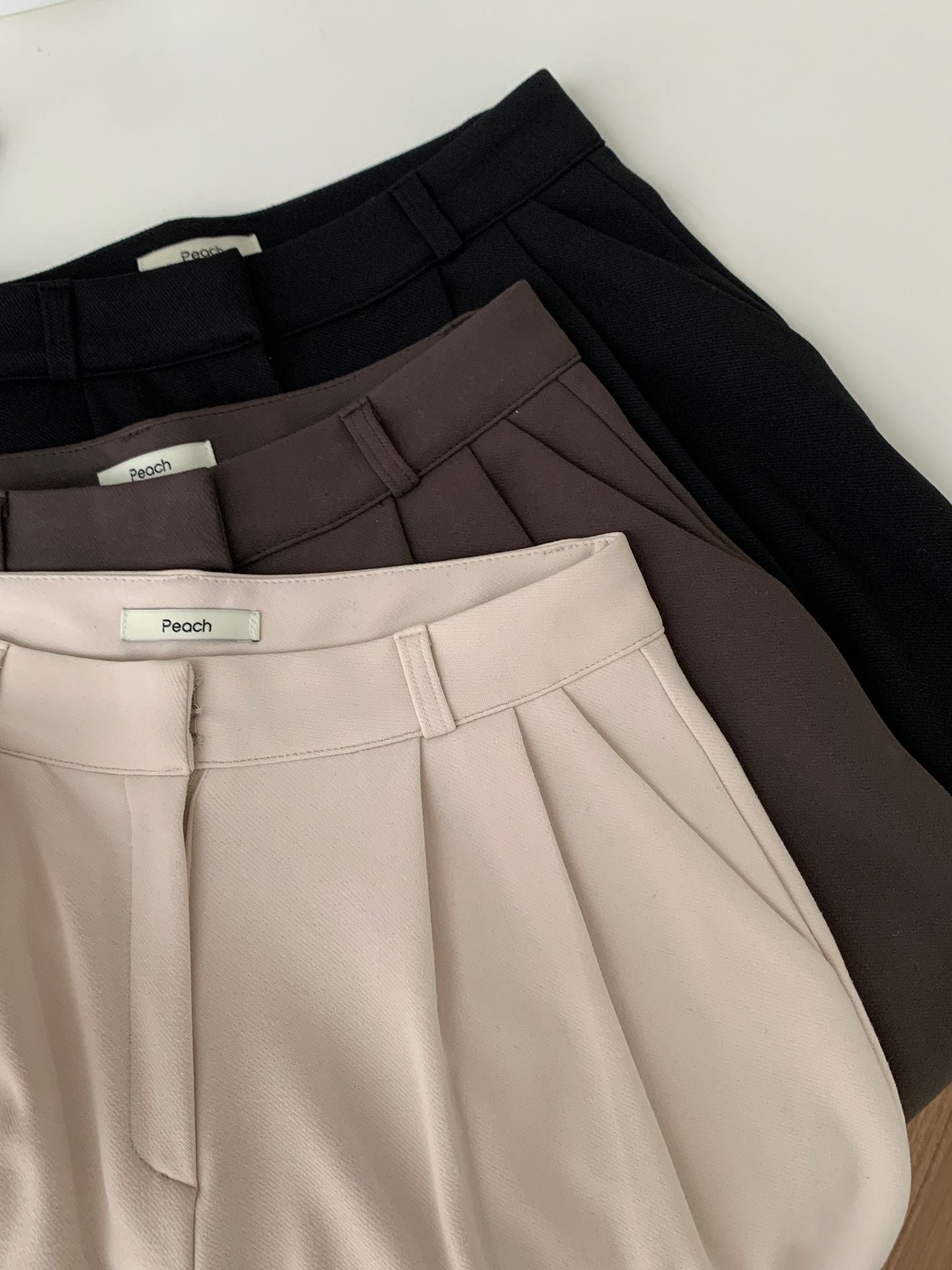 two-pin tuck wide gimo slacks-3col/ショート丈あり