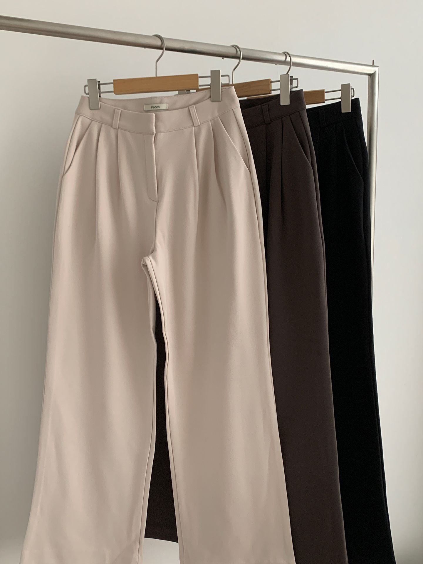 two-pin tuck wide gimo slacks-3col/ショート丈あり