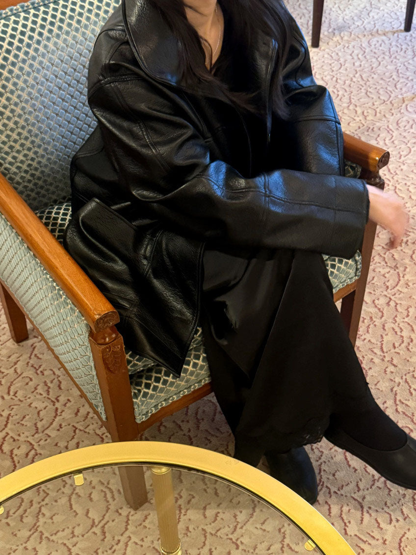 half-leather jacket