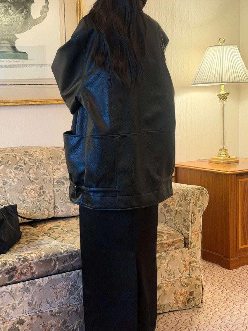 half-leather jacket