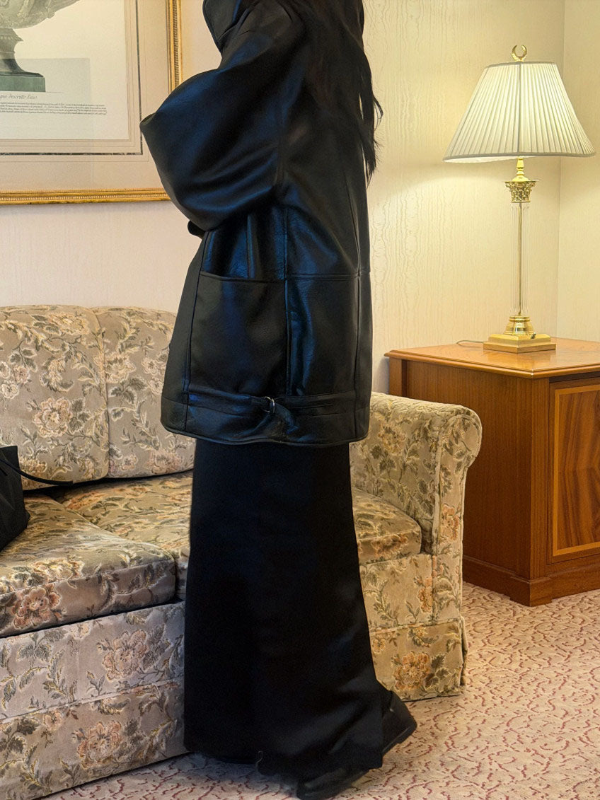 half-leather jacket