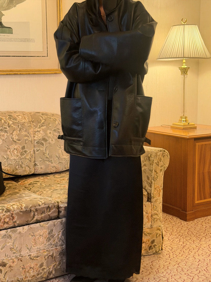 half-leather jacket
