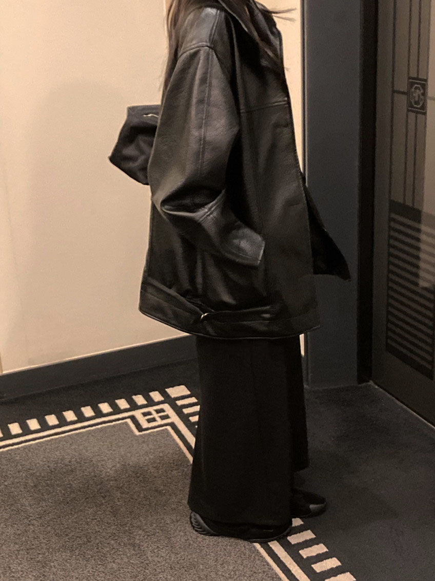 half-leather jacket