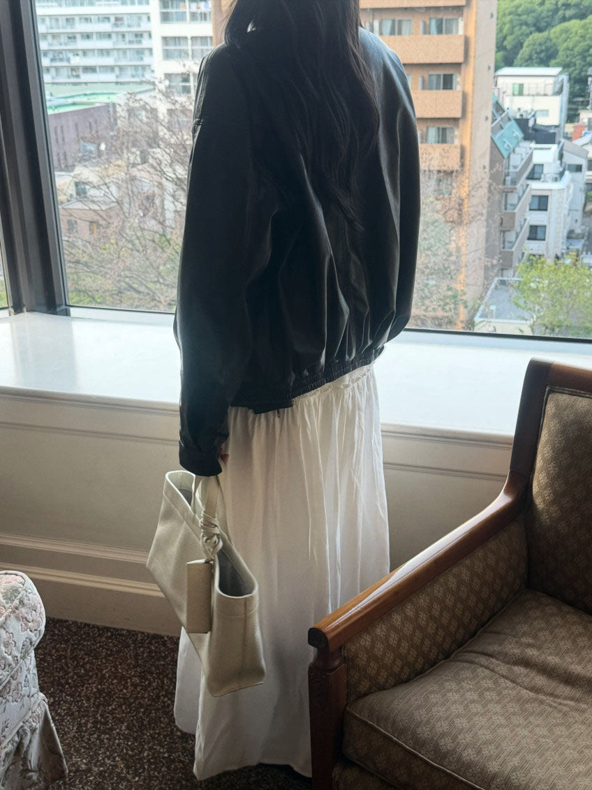 funnel leather jacket