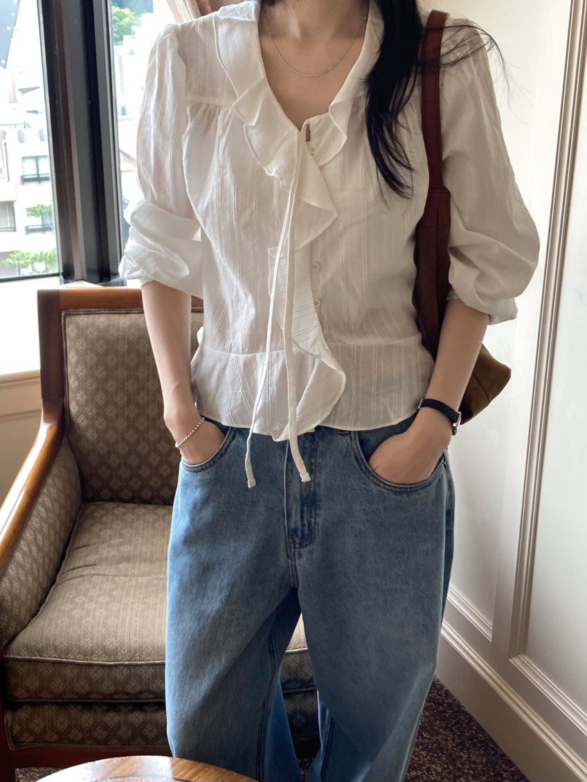 ruffle blouse-2col