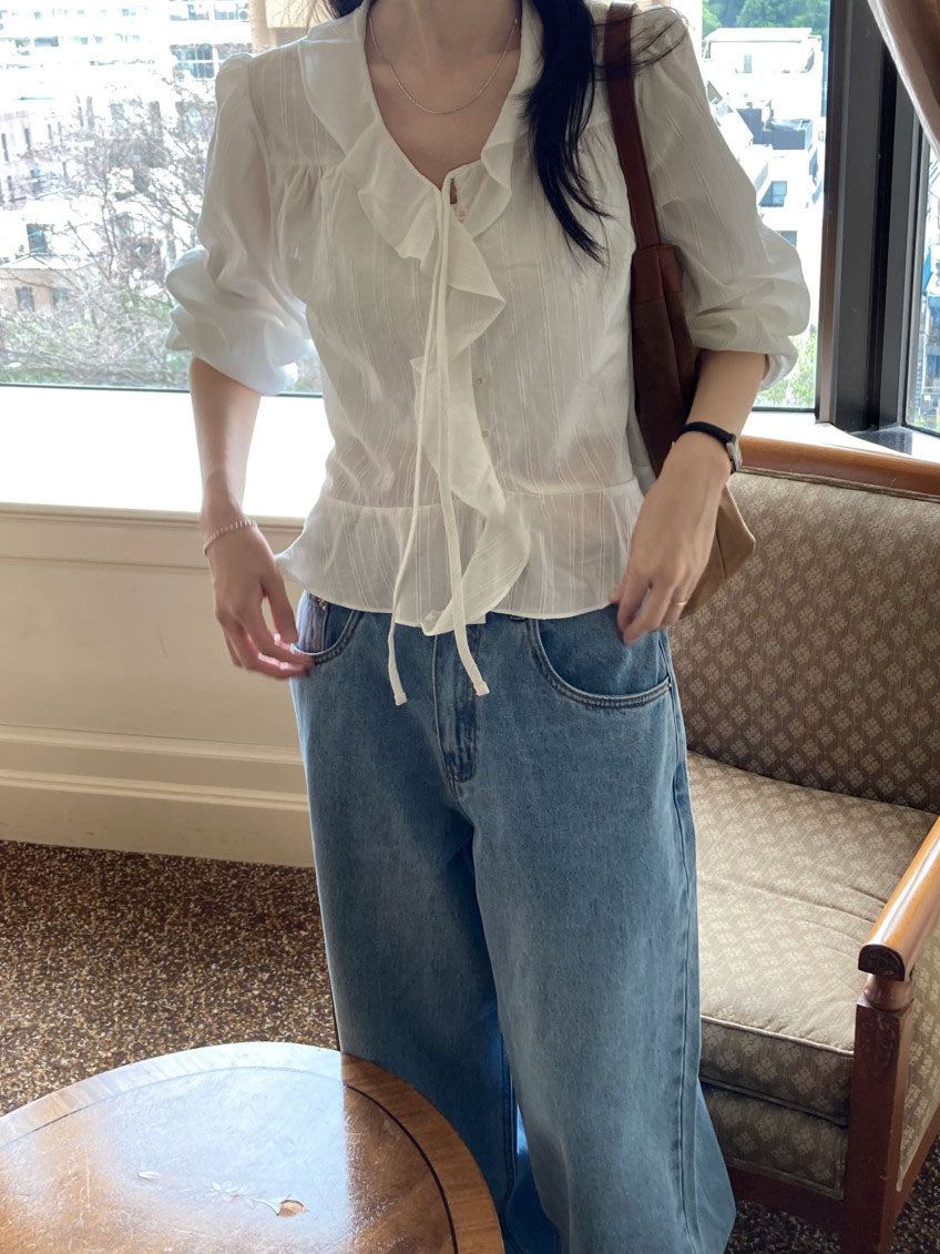 ruffle blouse-2col