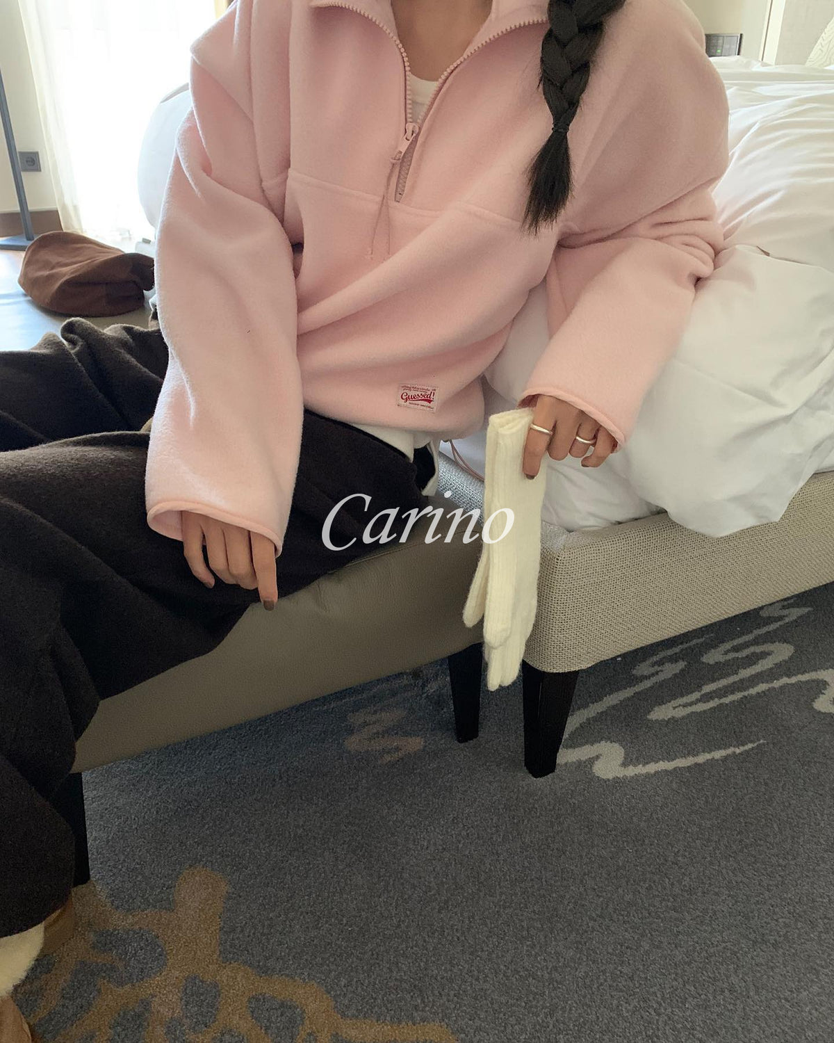 every fleece half zip up-5col