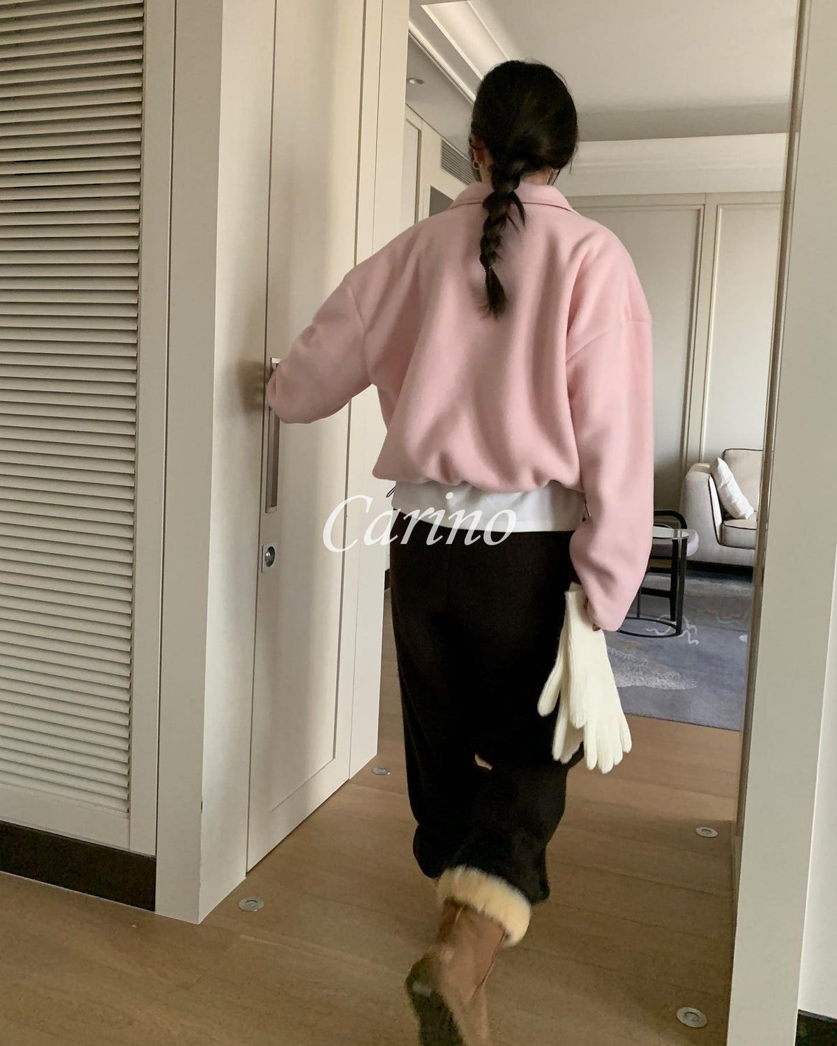 every fleece half zip up-5col