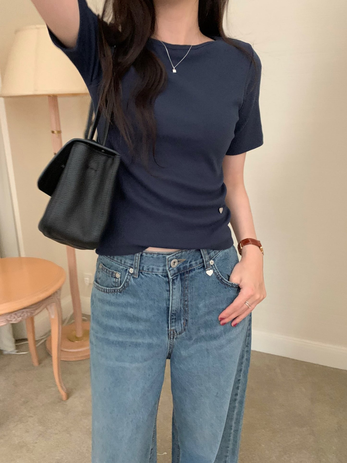 5half boat neck T-4col