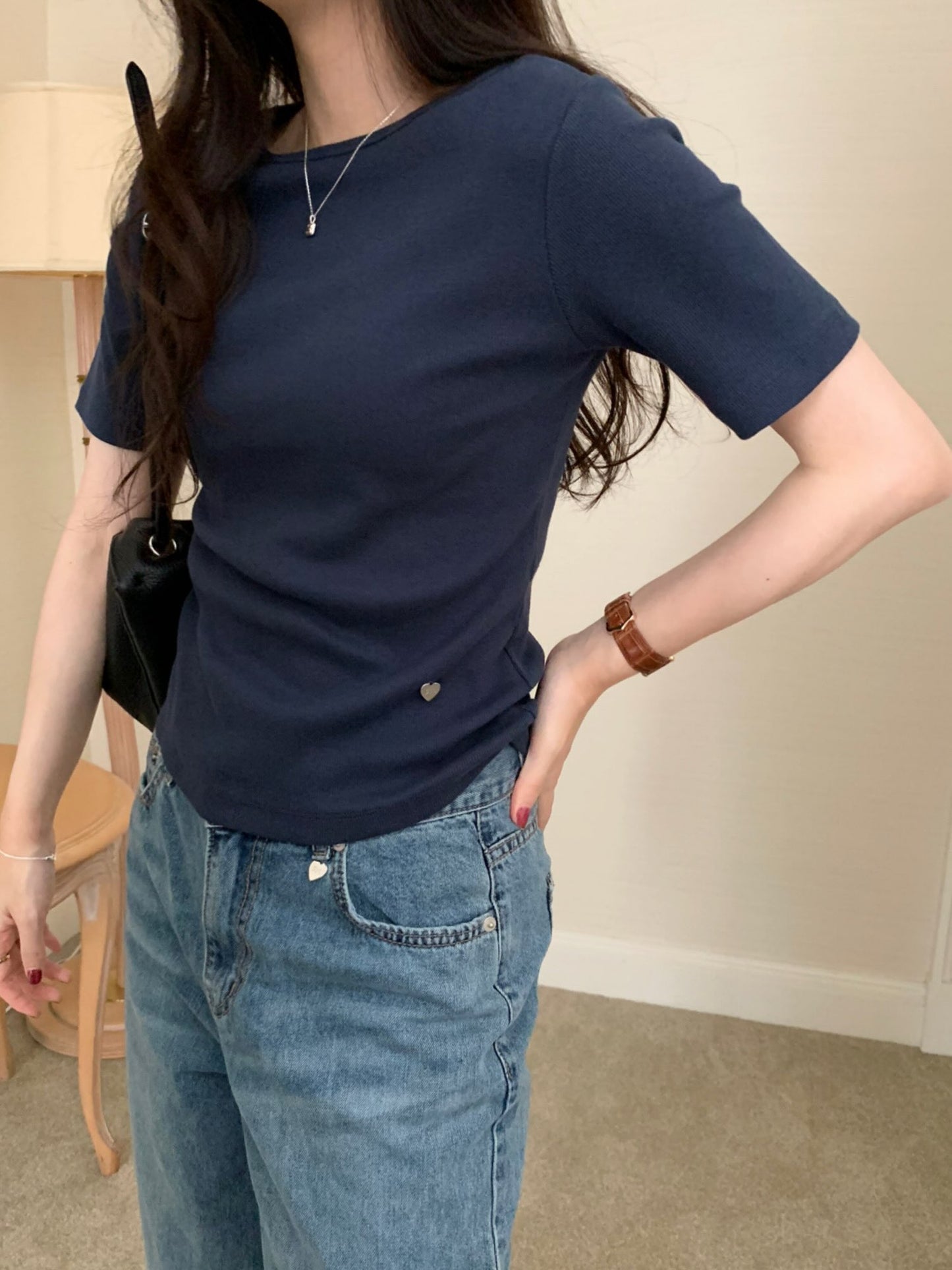 5half boat neck T-4col
