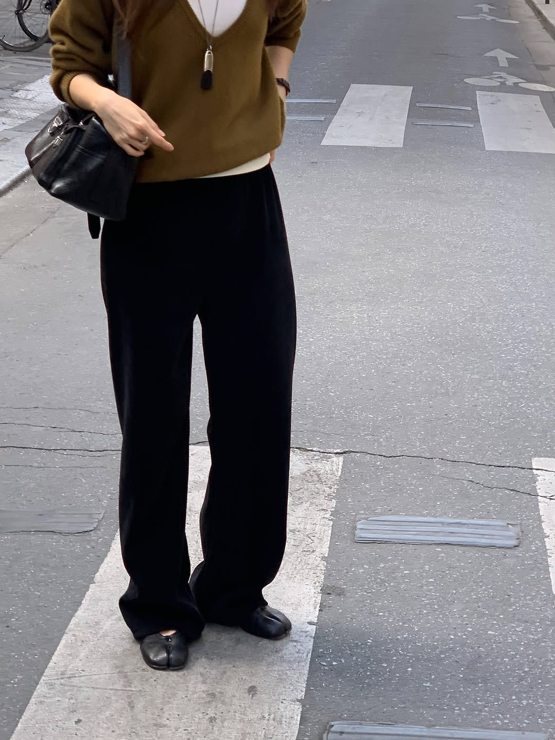 Velour corduroy banding pants-4col